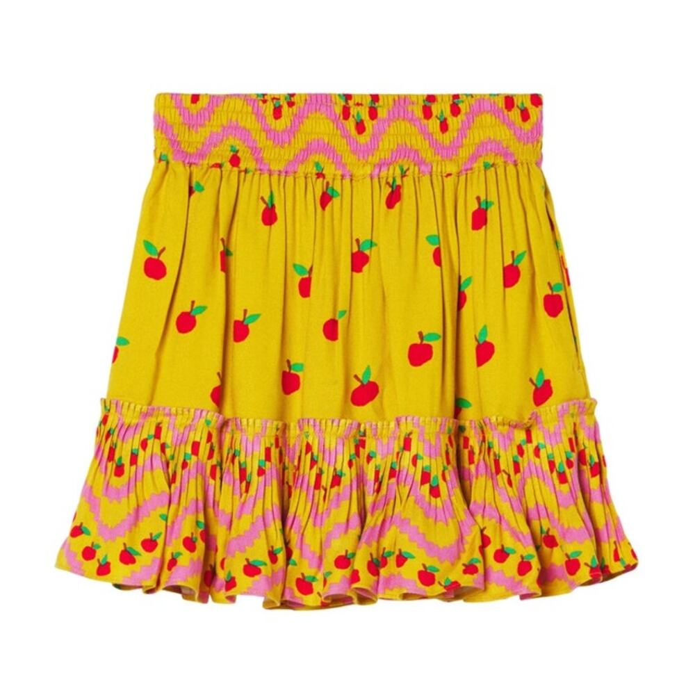Stella McCartney Yellow Apple Print Ruffled Skirt